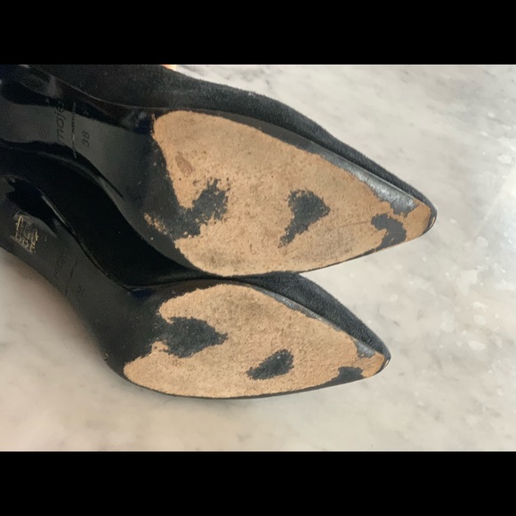 SOLD MAJE lace up ankle tie leather heels - Picture 3 of 5